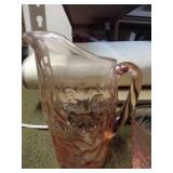 Pink Glass Set - (9) Large Goblets & (11) Juice Cups