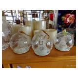 Christmas Lot With Glass Ornaments, Battery Operated Candles, And Misc.
