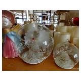 Christmas Lot With Glass Ornaments, Battery Operated Candles, And Misc.