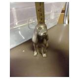 Brass Horse Head Coat Hanger, Dog Figurine, And Hammer