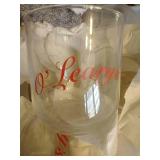 (3) Totes Of Glasses - Cobalt & Clear Stemware, Brown Shot Glasses, O