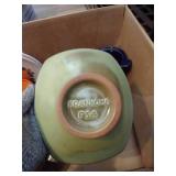 Pottery Lot With Frankoma Bowl, Custard Cups, Bowls, Plates, And Soup Mugs