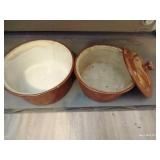 Pottery Lot With Frankoma Bowl, Custard Cups, Bowls, Plates, And Soup Mugs