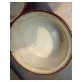 Pottery Lot With Frankoma Bowl, Custard Cups, Bowls, Plates, And Soup Mugs