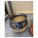 (3) Pieces Of Pottery With R. Zacher Zenith Pot, Oil Carafe, And Small Pot With Lid