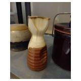 (3) Pieces Of Pottery With R. Zacher Zenith Pot, Oil Carafe, And Small Pot With Lid