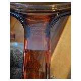 Box With Vintage Glass Pots, Pans, Casserole Dish With Lid, And Corning Vision