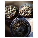 (3) Large Coffee Cans Of Various Sized Wooden Beads