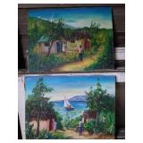 (2) Pieces Original Canvas Artwork