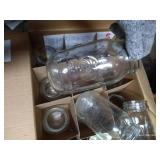 Box Of Canning Jars, Water Bath Canner, And Jar Grabber