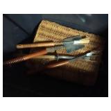 Large Tote Of Wicker Baskets - (2) Wicker Baskets & (2) Laundry Baskets