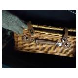Large Tote Of Wicker Baskets - (2) Wicker Baskets & (2) Laundry Baskets