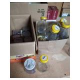 (2) Boxes Vintage Glass & Plastic Jars With Lids