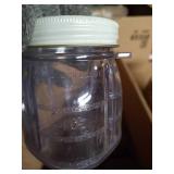 (2) Boxes Vintage Glass & Plastic Jars With Lids