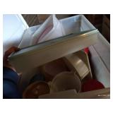 Box Of Vintage Tupperware - Mix N Pour
