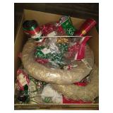 Large Lot, Mostly Vintage, Christmas Ornaments & Ribbons & New Tree Stand