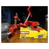 Entire Top Shelf Including Vise, Blades, And Sandpaper