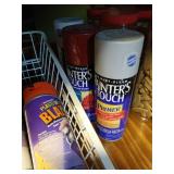 Entire Two Middle Shelves With Painting Supplies, Filters, And Biscuit Set