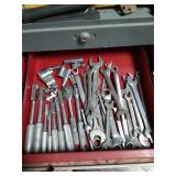 Large Vintage Gray Tool Box Full Of Tools