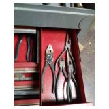 Large Vintage Gray Tool Box Full Of Tools