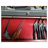 Large Vintage Gray Tool Box Full Of Tools
