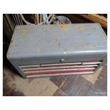 Large Vintage Gray Tool Box Full Of Tools