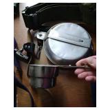 Military Lot - Metal Mess Kit, Belts, And Compass