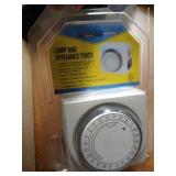 Box Of Lamp & Appliance Timers, And (2) New Cords