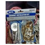 Tote Of Rope, Heavy Duty Clothes Pins, Multi-Purpose Hanger, And Grommet Installation Kit