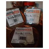 (3) New Coils Of Copper Wire, And Jars Of Misc. Hardware