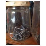 Jars Of Misc. Hardware, Nails, Screws, Etc.