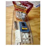 Bin of Felt Pads, Rubber Stops, And Velcro Dots