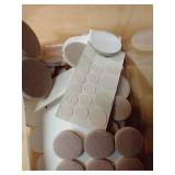 Bin of Felt Pads, Rubber Stops, And Velcro Dots