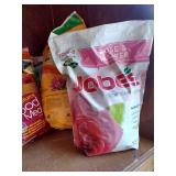 Top Shelf Full Of Garden Food, Fertilizer, Etc.