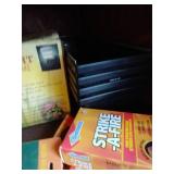 Shelf Full Of Gardening Planters, Strike-A-Fire, Moss, Seeds, Etc.