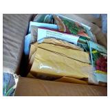 Shelf Full Of Gardening Planters, Strike-A-Fire, Moss, Seeds, Etc.