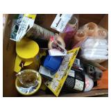Box Of Painting Supplies - Rollers, Terry Cloths, Brushes, Etc.