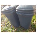 (2) Light-Weight Garbage Bins With Lids
