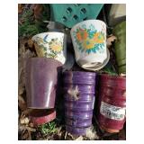 (9) Small And Very Small Glazed Terra Cotta Planters With Bases