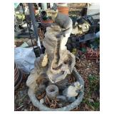 Otter Fountain With Three Otters - Working Condition Unknown