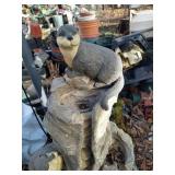 Otter Fountain With Three Otters - Working Condition Unknown