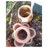 (2) Terra Cotta Herb Planters