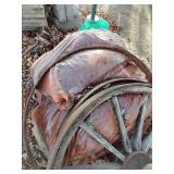 (1) Original, Wooden Wagon Wheel And (2) Wagon Wheel Rims