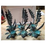 (6) Cast Iron Decorations/Candle Holders