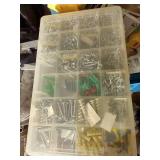 Tote Of Empty Organizers, Misc. Hardware, And Tools