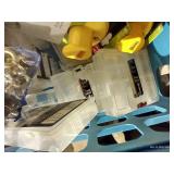 Tote Of Empty Organizers, Misc. Hardware, And Tools