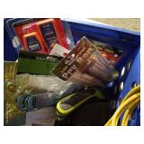 Box With Jumper Cables, Mini Pry Bar, Micro Torch, And Other Misc. Tools