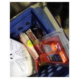 Box With Jumper Cables, Mini Pry Bar, Micro Torch, And Other Misc. Tools