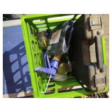 Pneumatic Staple Gun, Caulk Gun, And Other Misc. Tools In Crate