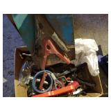 Box Of Jumper Cable Clamps, Insulators, And Other Misc. Tools And Hardware